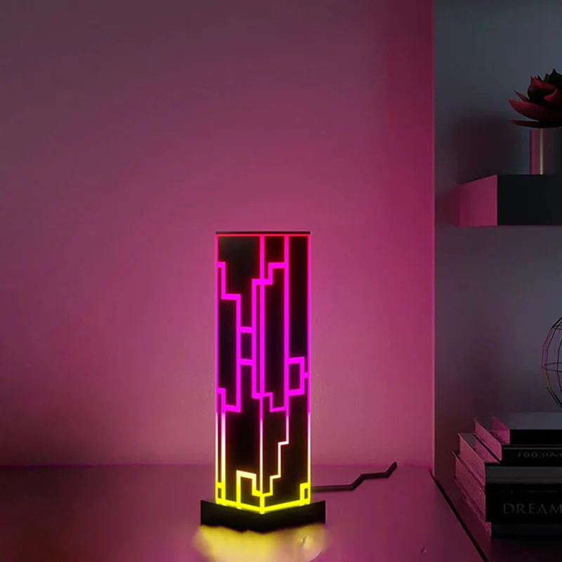 

Architectural Cube Night Light Acrylic LED Dimming Gaming Room RGB Atmosphere Lamps Bedroom Table Lamp Room Desktop Decoration