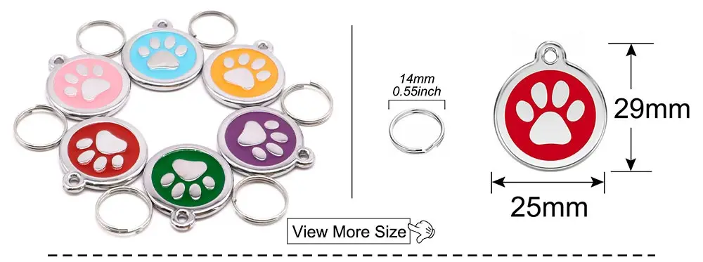 Großhandel 20 Stück Hunde- und Katzenmarken Haustier-Halsband-Zubehör Personalisierte Pfotenförmige ID-Marken mit Namensangabe Telefonanhänger für Hundezubehör – Detail 7