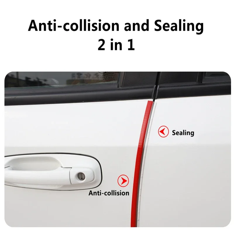Car Door Anti Collision Strip 5M With Steel Disc Bumper Trim