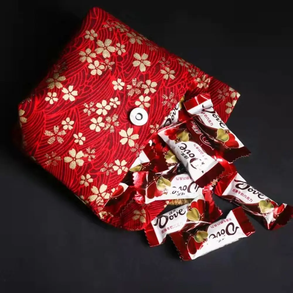 

Lipstick Pack Wedding Candy Bag Makeup bag Wallet Embroidery Coin Purse Red Gift Pack Jewerly Packing Bag Canvas Storage Bag