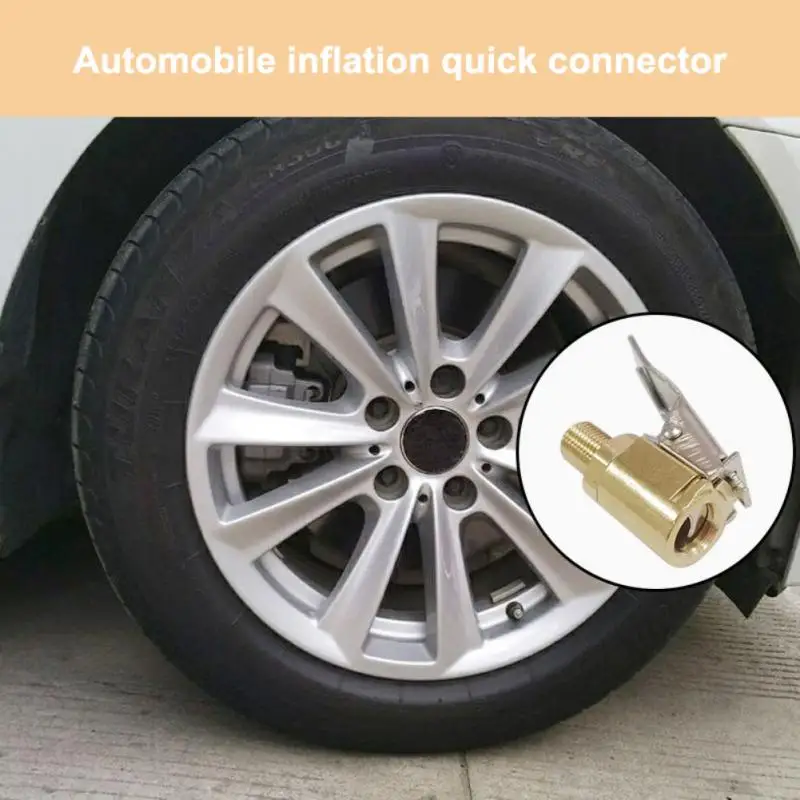 

Car Tire Air Chuck Inflator Pump Valve Connector Clip-on Adapter Car Brass 6mm 8mm Tyre Wheel Valve Inflatable Pump Nozzle