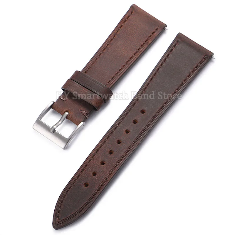 Elegant Universal Leather Watch Strap - Quick Release Fashion Band in Black and Brown
