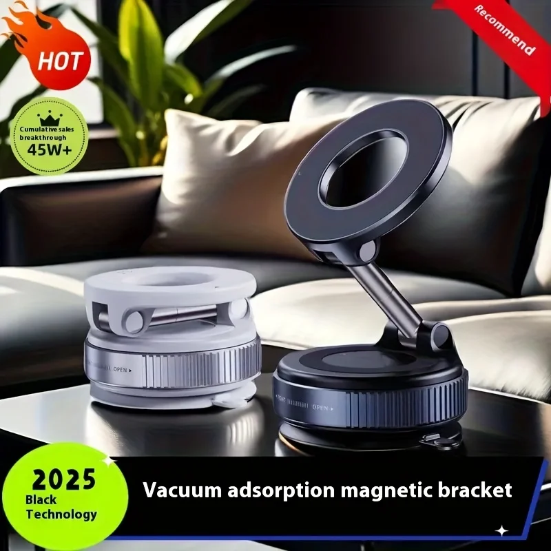 1pc Multi-Scene Magnetic Phone Mount for Cars | 3D Vacuum Lock Technology | 360° Rotatable & Shock-Resistant,Without Battery