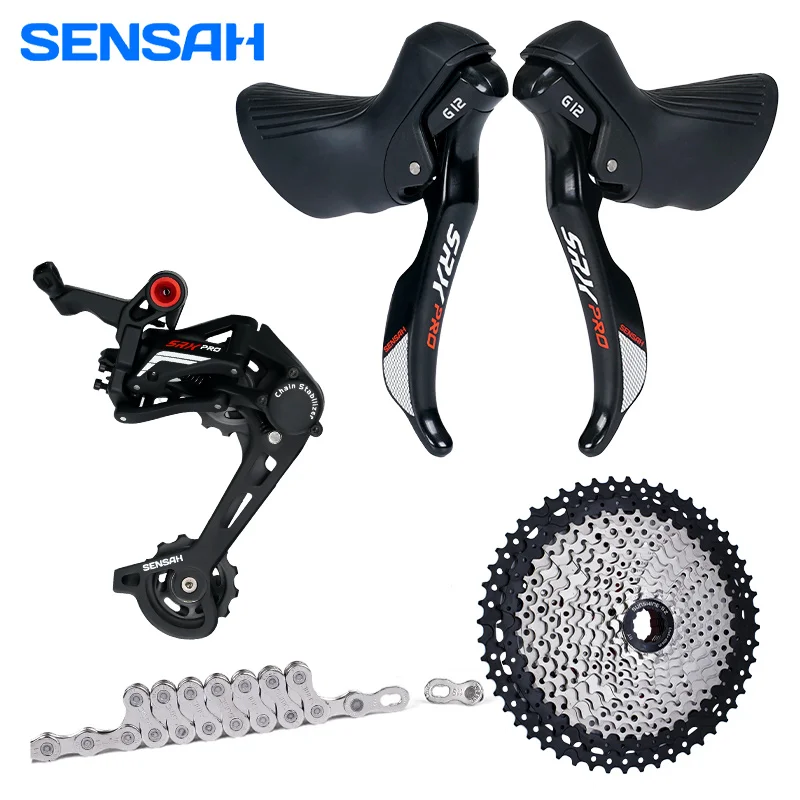 EGS x-pro : dérailleur Up-Cage + poignée Synchro-Shift + v-brakes