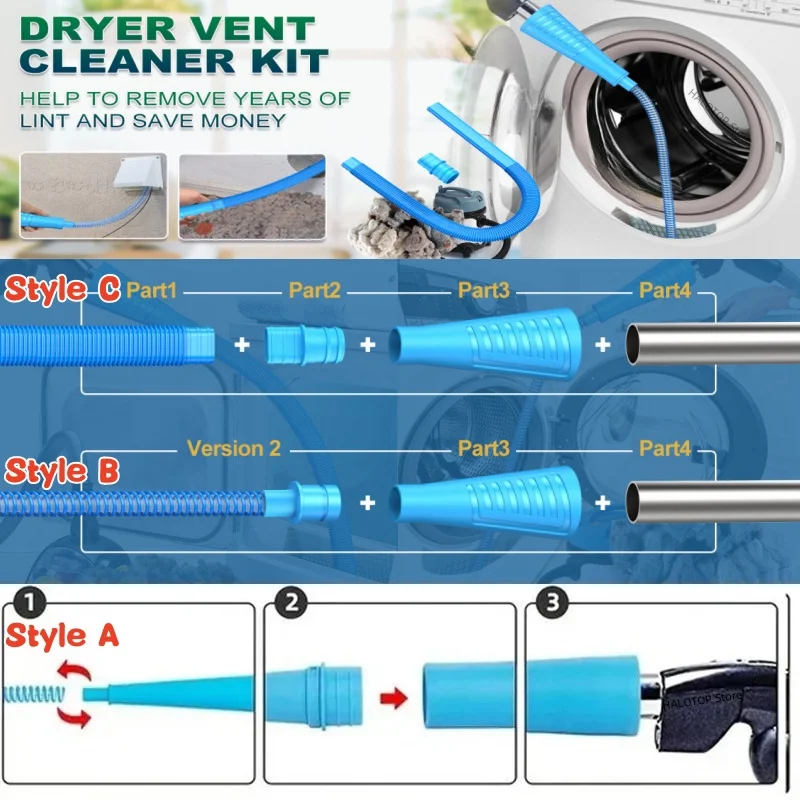 Hose Dryer Lint Cleaning Kit Types Dryer Vent Cleaner Kit Vacuum
