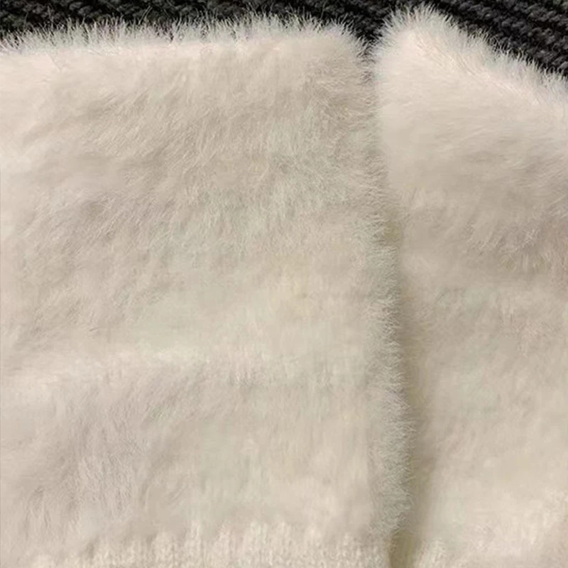 Imitation Mink Fleece Half Finger Gloves For Women Winter Warm Plush Knitted Fingerless Gloves Wrist Mittens Fluffy Work Gloves