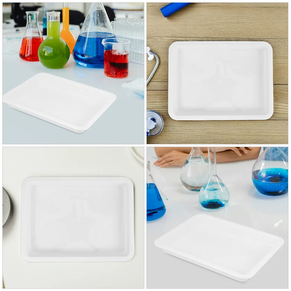 4Pcs 화학 실험실 트레이 산성 알칼리 방지 누출 방지 실험실 샘플 처리 트레이 과학 실험 트레이