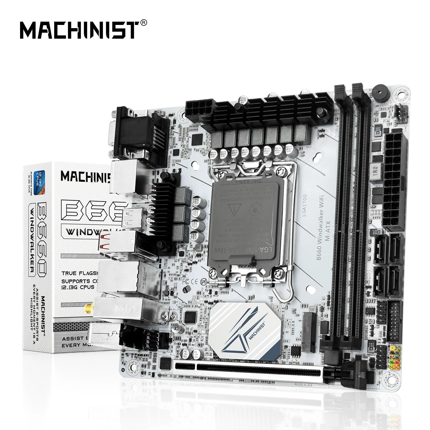

MACHINIST B660 ITX поддержка материнской платы 12 13 Gen (процессор Intel LGA 1700 12100F 12400F 12490F 12700F 13600F)DDR4 RAM Windwalker