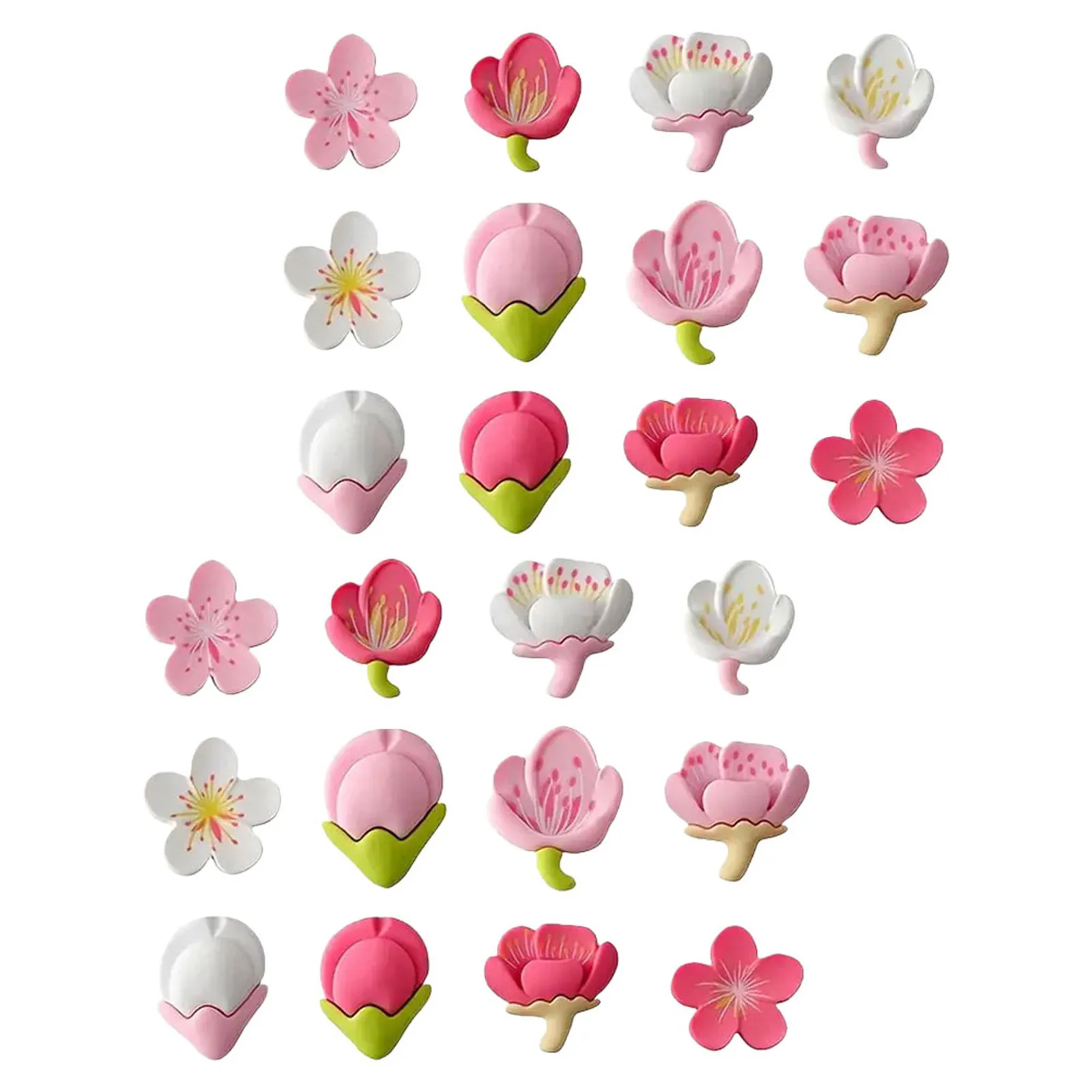 24Pcs 벚꽃 사진 벽 장 꽃 푸시 핀 코르크 보드 사무실 홈 게시판 지도 핀