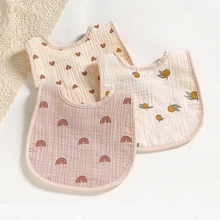 Cotton Gause Baby Bibs Solid Color Infant Bib Newborn Burp Cloths Bandana Scarf for Kids Newborn Boy Girls Feeding Saliva Towel