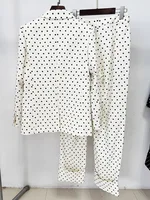 HIGH STREET Newest 2026 Designer Suit Women Bow Decorated Polka Dot Blazer Pants Set 2PCS - Image 5