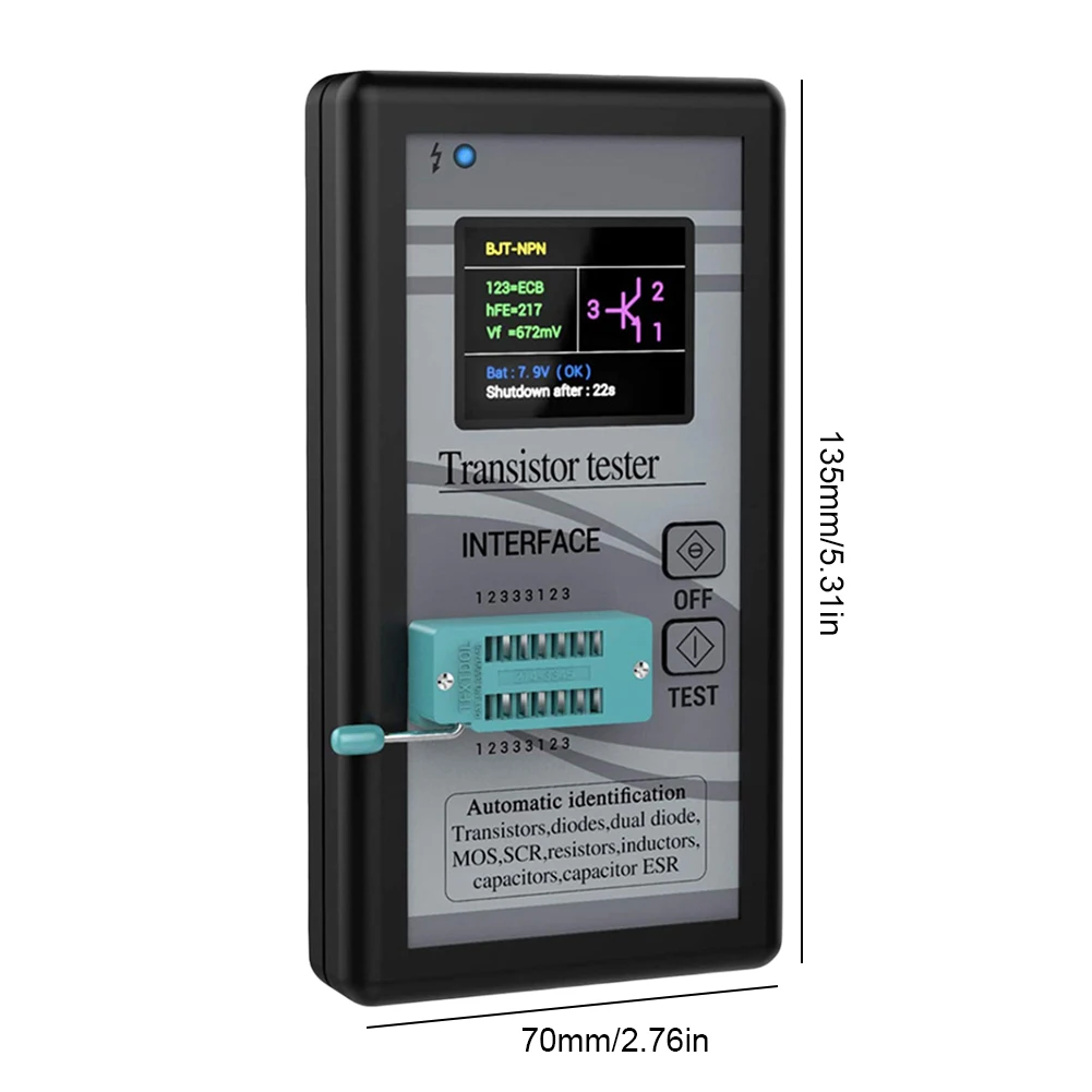 M328 Transistor Capacitor Tester 1.8 TFT Colorful Display Capacitance Inductance Resistance Meter Automatic Checker Detector 6