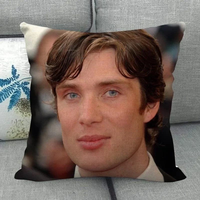 

Custom Cillian Murphy Pillowcase Wedding Decorative Cotton Linen Pillow Case For Home Pillow Cover 45X45(One Sides)