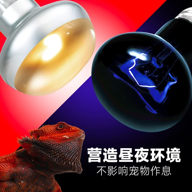 Pet Heating Lamp Reptile Snake Heat Night Light 25W 50W 75W 100W Lizards Snakes Reptiles Lamp Heat Bulb Feeding Box Supplies