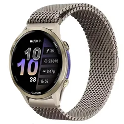 Elegant Magnetic Milanese Loop Strap - Metal Bracelet for Smartwatches (18/20/22mm) (Titanium color)