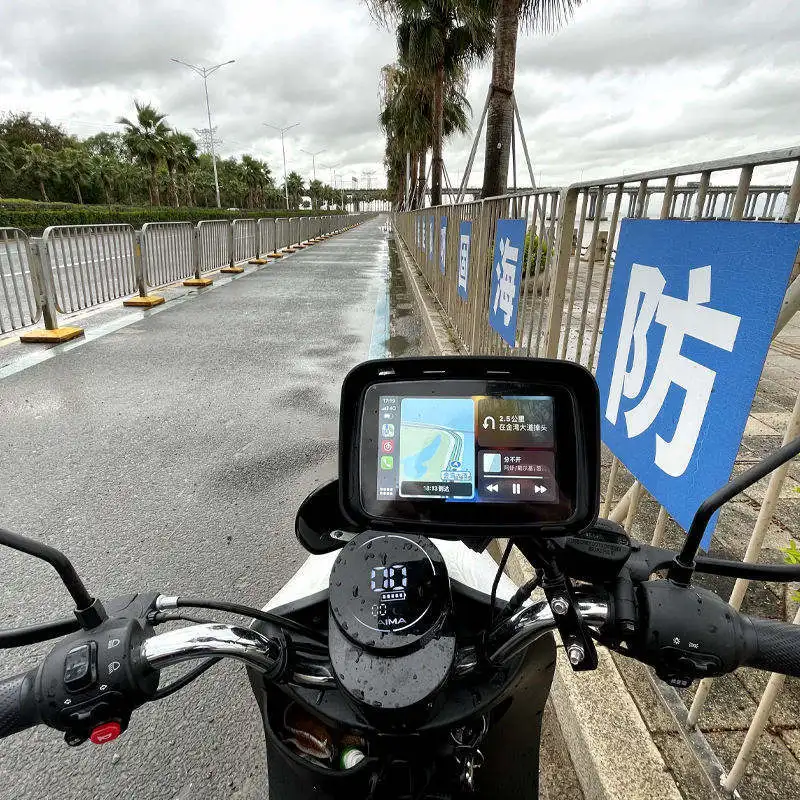 GPS 자동차 GPS 내비게이션 무선 애플 카플레이, 안드로이드 자동 카플레이 화면 오토바이, GPS IPX7 방수 모니터, 2024 오토바이