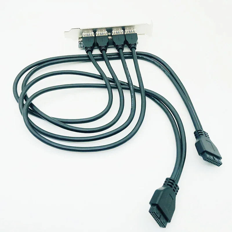 Placa-mãe Usb 3.0 20 Pinos para Portas Usb3.0 Defletor Adaptador 60cm Cabo Usb 3.0 Painel Traseiro Suporte de Expansão para Computador pc Preto - Imagem 5