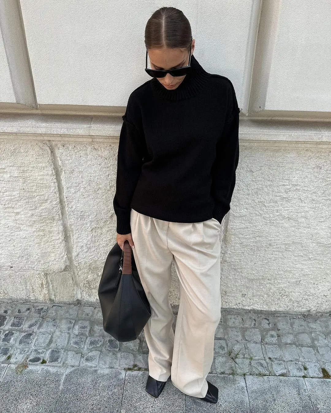 Winter Knit Turtleneck Pullover Female Clothes Loose Casual Ribbed Patchwork Long Sleeve Oversized Sweater Women Knitwear