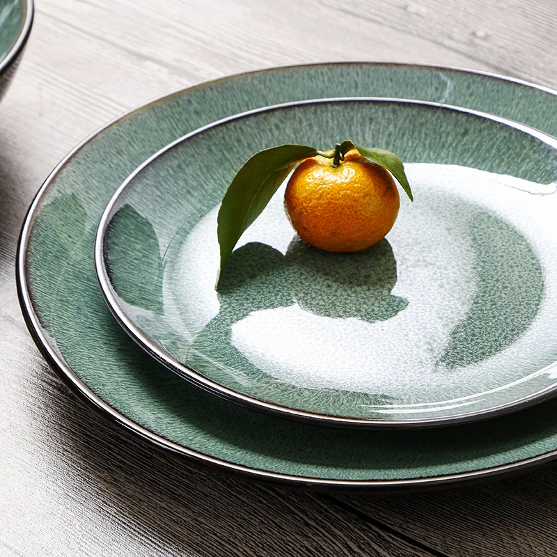 6PCS/Set Steak Plate 10.6inch Creative Western Food Plate Kiln Change Vegetable Dinner Set Plates and Dishes for Home Use