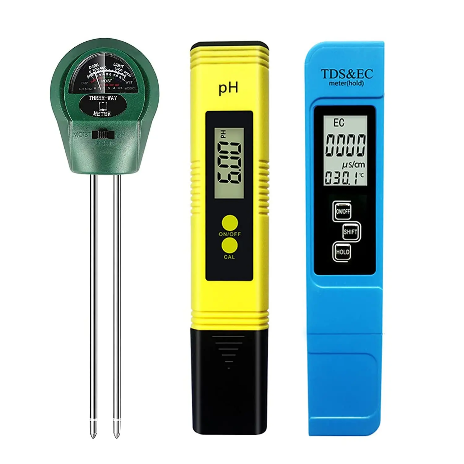 PH Meter, 3 in 1 TDS EC and Temperature Meter, Plant Soil Moisture