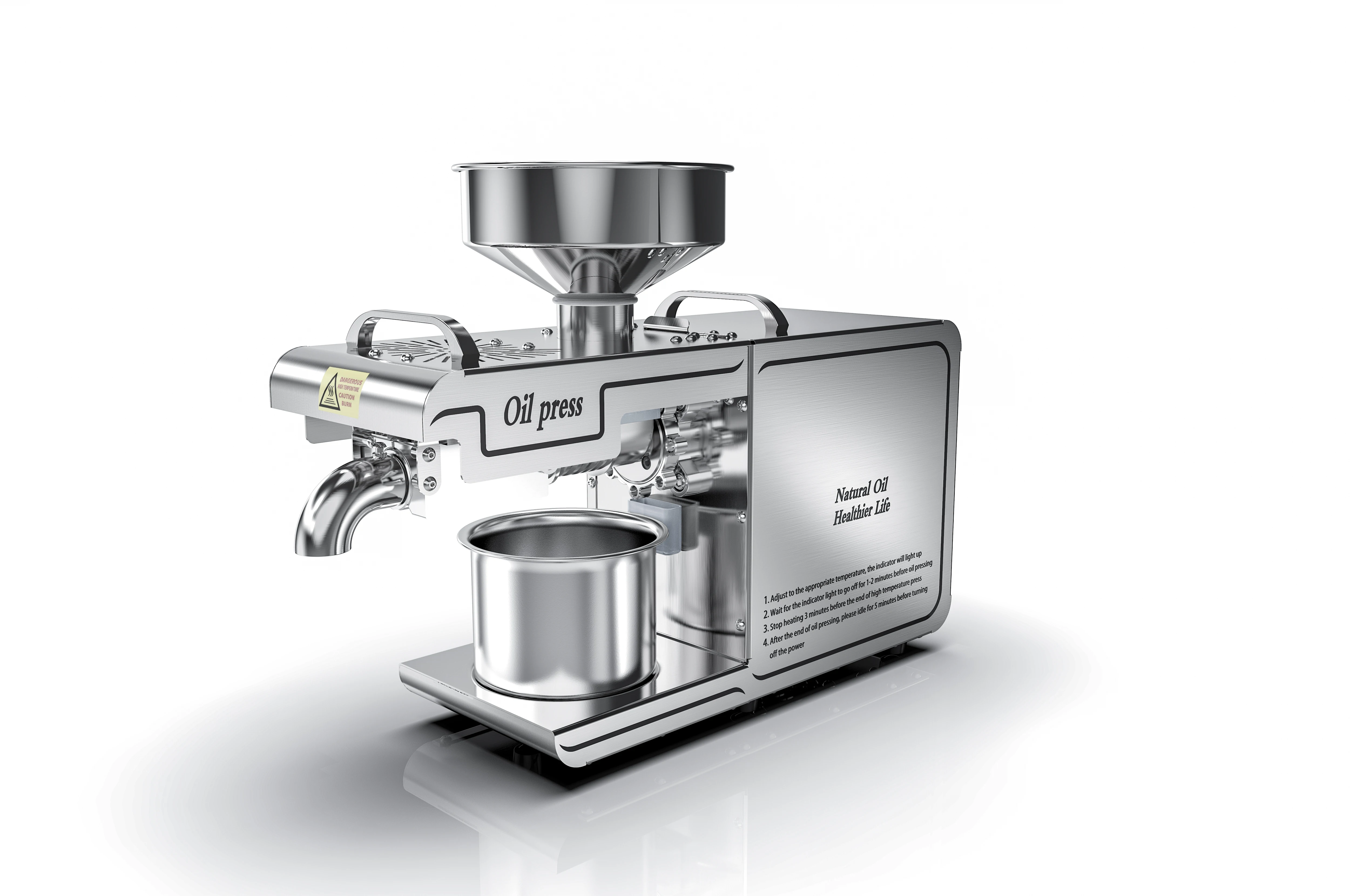 220V/110V Heat Cold Home Oil Press Machine For Pressing Olive Oil Coconut oil Soy Bean Press Machine High Oil Extraction Maker