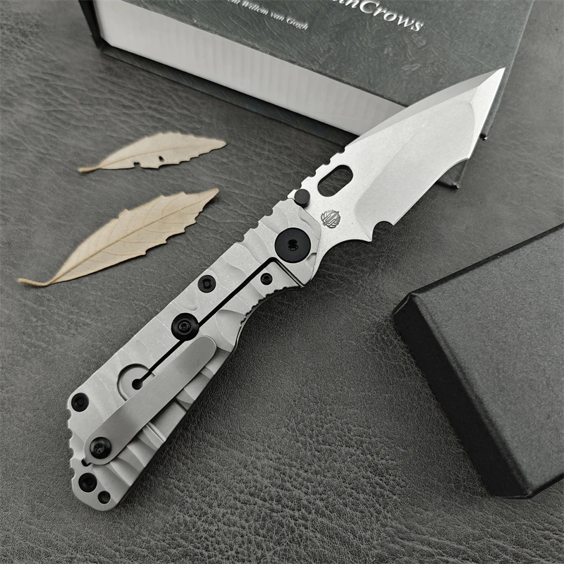 Camping Outdoor Survival Strider Enterer Titanium Alloy Wave Handle Folding Knife TC4 Titanium Alloy Handle EDC 2