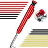 Carpenter Pencil Metal Long Head Deep Hole Professional Engineering Quick Drying Marker Graphite Woodworking Black Red Lineation 1