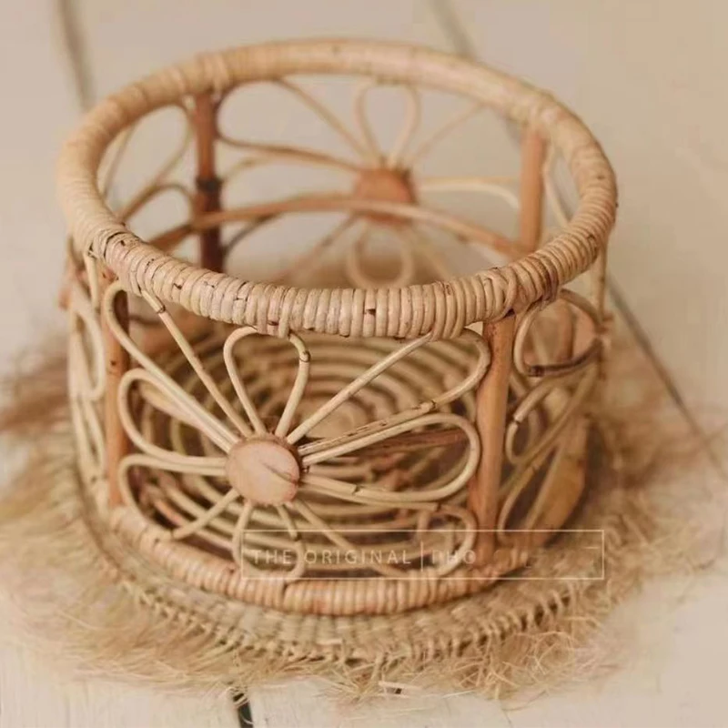 

Newborn Photography Props Prop Infant Woven Rattan Basket Vintage Baby Photo Shoot Furniture Posing Newborn Photo Bebe Accessoir