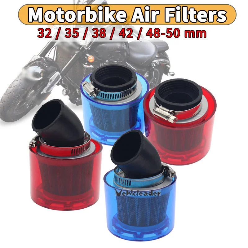 32/35/38/42/48-50mm Bend Elbow / Stright Motorcycle Motorbike Air Filter Cleaner Fits 50cc-250cc ATV Pit Dirt Bike Splash Proof motorcycle air filter,air filter cleaner