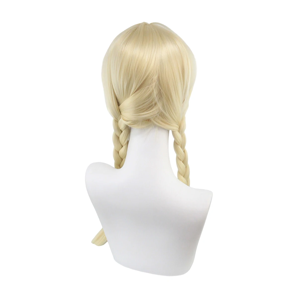 Radiant Blonde Braided Synthetic Wig with Bangs for Cosplay & Costume Events