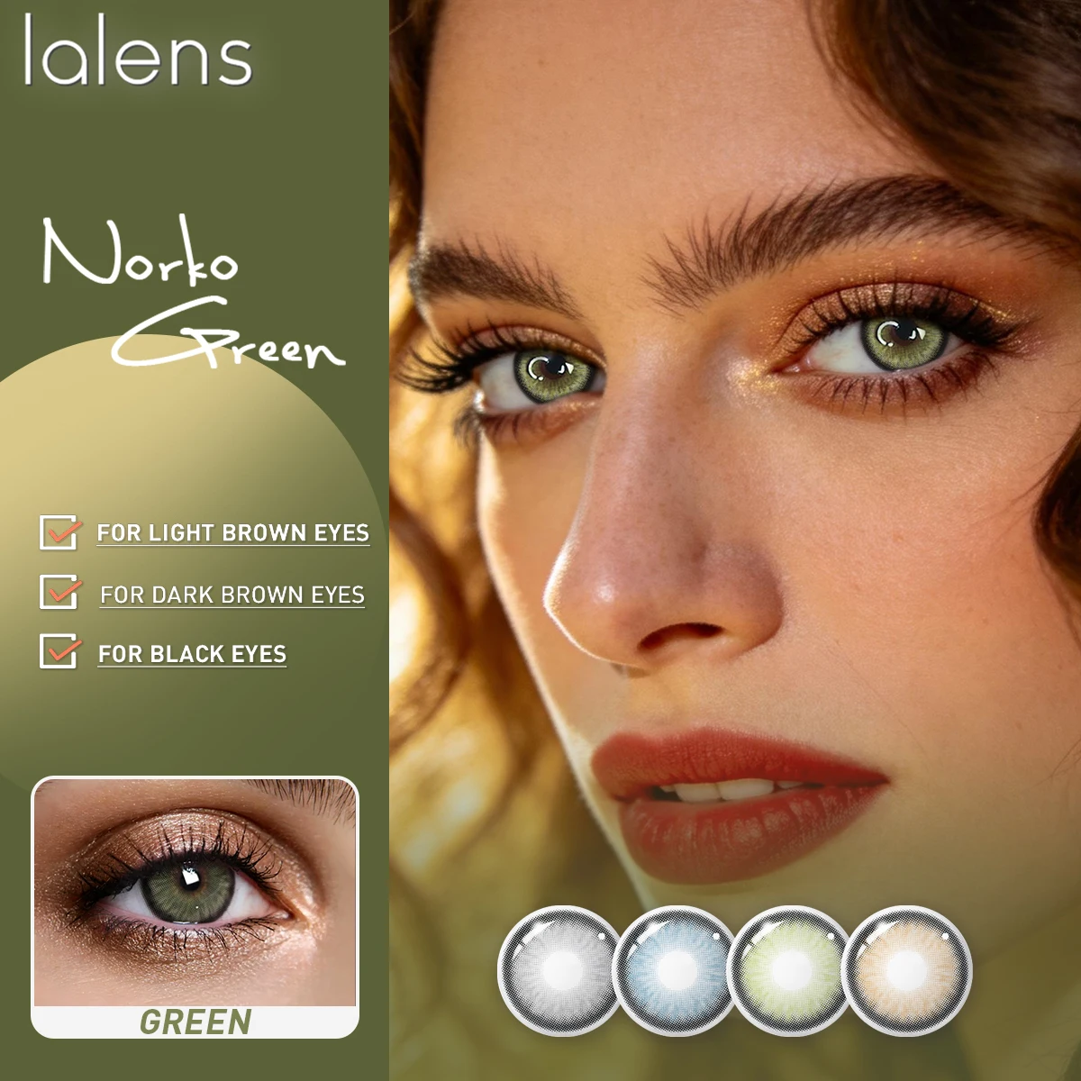 VISUASHOW Bold Green Colored Contact Lenses for Everyday & Special Occasions