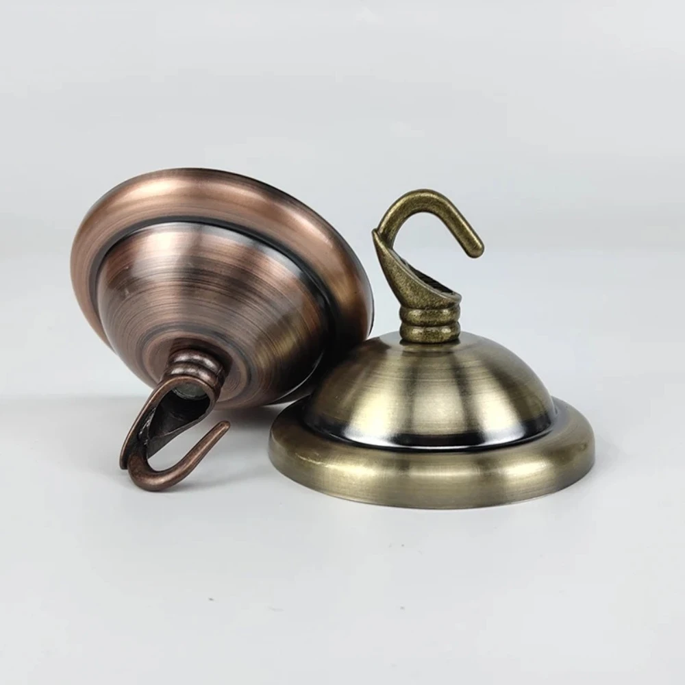 JOYINLED 2PCS 5.6CM Vintage Ceiling Cover Plate with Pendant Lamp Hook Set DIY Hanging Kit for Indoor Chandelier Lantern Decor