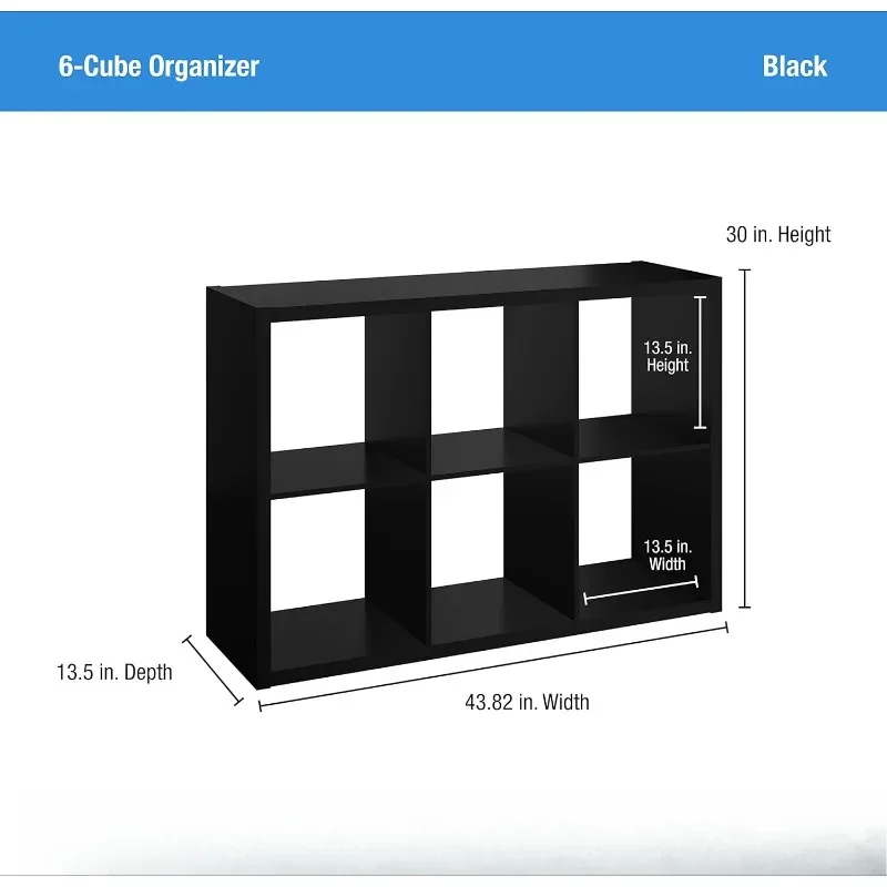 6 Cube Storage Shelf Organizer Bookshelf with Open Back, Vertical or Horizontal, Easy Assembly, Wooden Bookcases 3