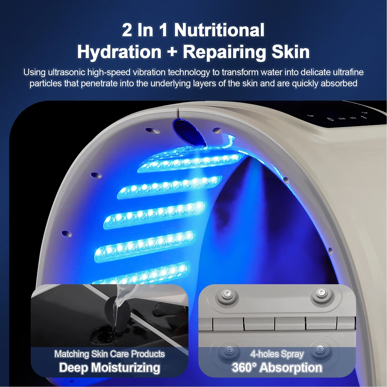 PDT LED Mask Light Therapy Equipment with Nano spray Foldable 7 Colors Beauty Machine Nutritional Hydration Skin Rejuvenation led facial mask,facial machine,led beauty lamp
