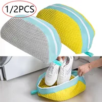NEW 1/2PCS Washing Shoes Bag Dumpling Style Cotton Laundry Fluffy Fibers Easily Remove Dirt Washing Bags Shoes Clothes Organizer 1