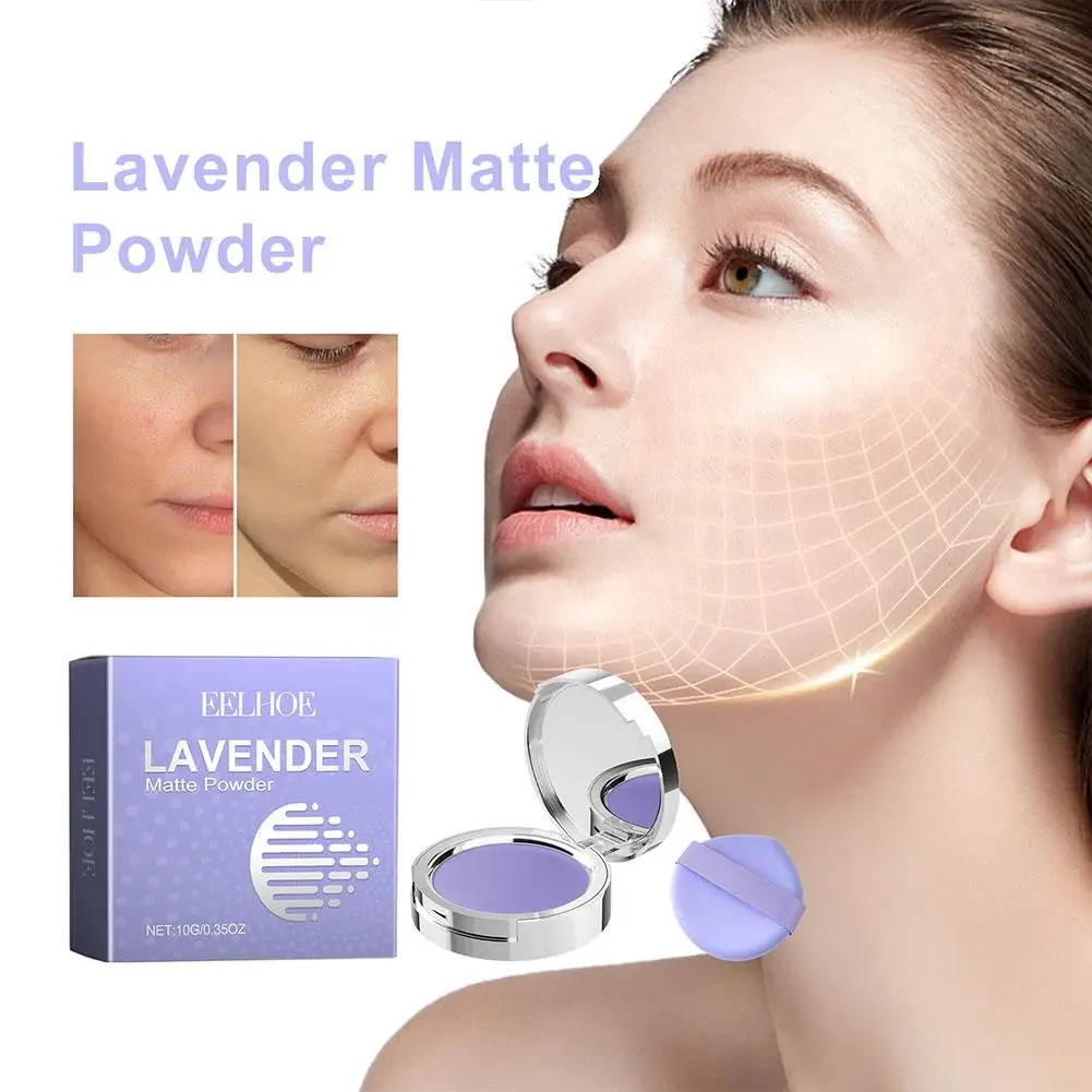 Lavender Makeup Setting Powder Puff Oil Control Smooth Even Complexion Blurring Effect Soft Finishing