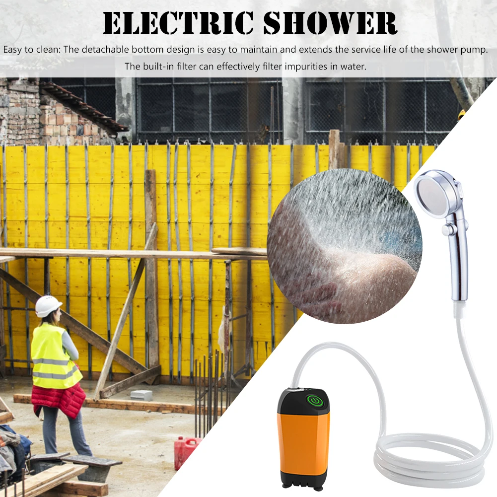 Outdoor Camping Shower IPX7 Waterproof with Digital Display Portable Electric Shower Pump for Hiking Travel Beach Pet Watering 2