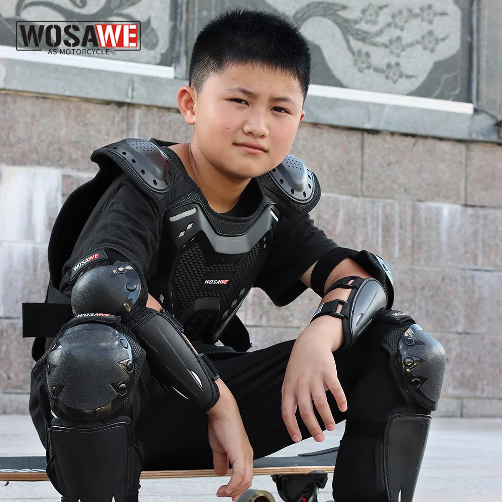 Motorcycle Armor Kids Suit Motocross Body Armor Moto Knee Pads Riding Protective Motorbike Suits Protection Body Protector