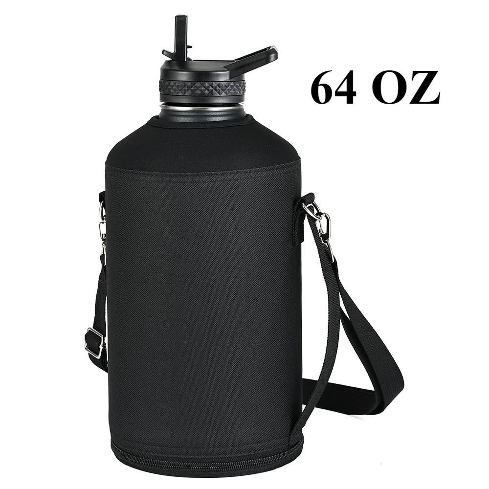 Insulated Water Bottle Carrier Bag with Adjustable Sling