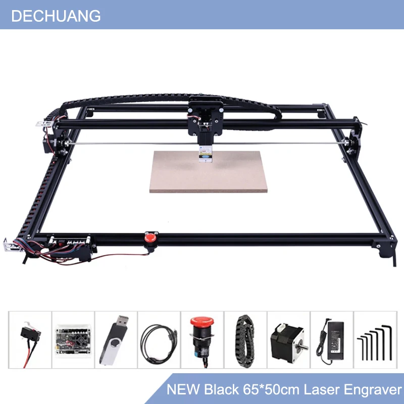

NEW Black 6550 2-Axis CNC Engraving Machine Work Area 65*50cm 20w Laser Engraver With Emergency Stop For Cut Wood Carve Metal