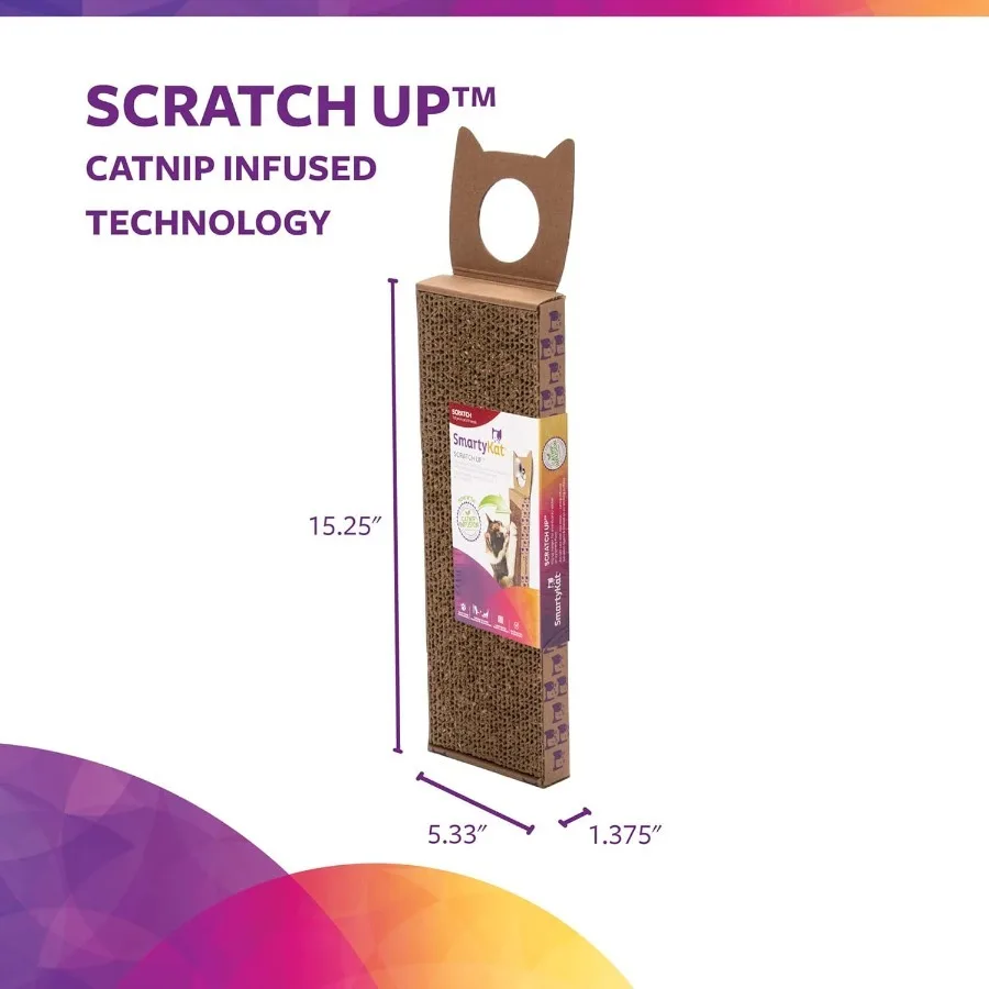 Wall-Mounted Cat Scratcher – Brown Corrugated Post with Catnip Infusion for Indoor Cats