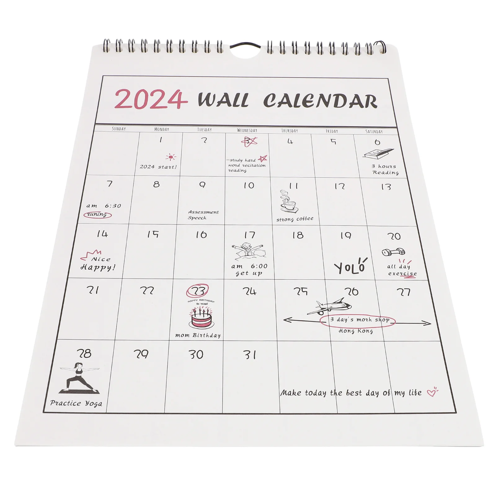 

Planning Calendar Sturdy Countdown Room Daily Wall Hanging Calendar Home Appointment Hanging for Home Office School