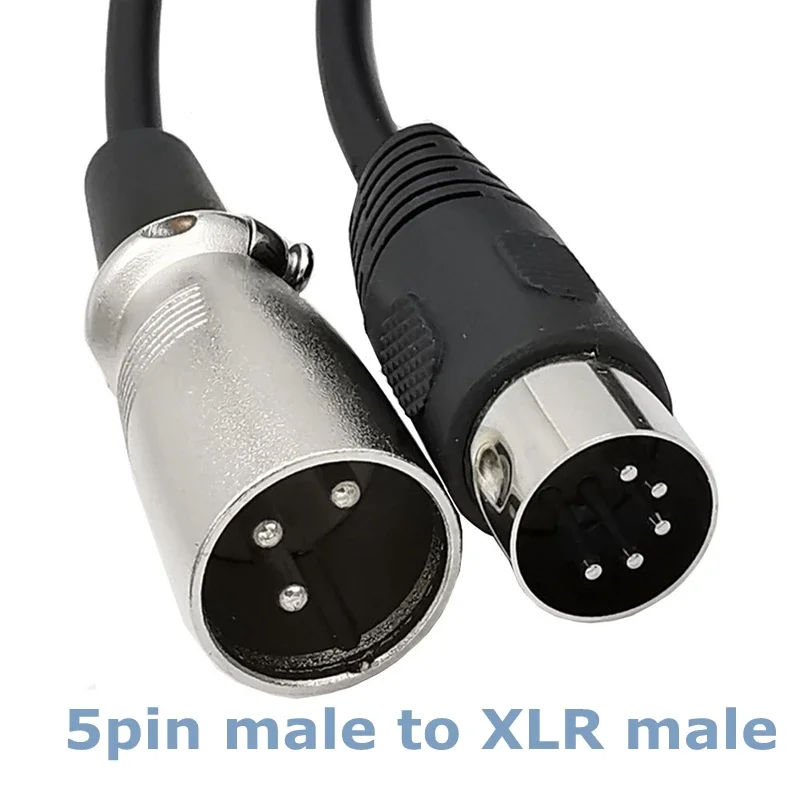 0.5m MIDI DIN 5핀 수컷에서 XLR 3핀 수컷/암컷 오디오 케이블, MIDI 또는 XLR 커넥터가 있는 악기나 케이블과 연결하기 위한 케이블