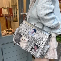 New Y2K Cute Ita Bag Harajuku Girl Transparent Pocket Large Capacity Crossbody Bag Lolita DIY Badge Display Casual Shoulder Bags - Image 5