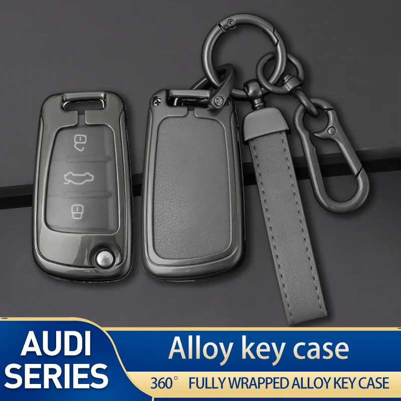 

For Audi 2019-22 Q2L e-tron remote key case, protective case, car key case, metal key chain, interior accessories