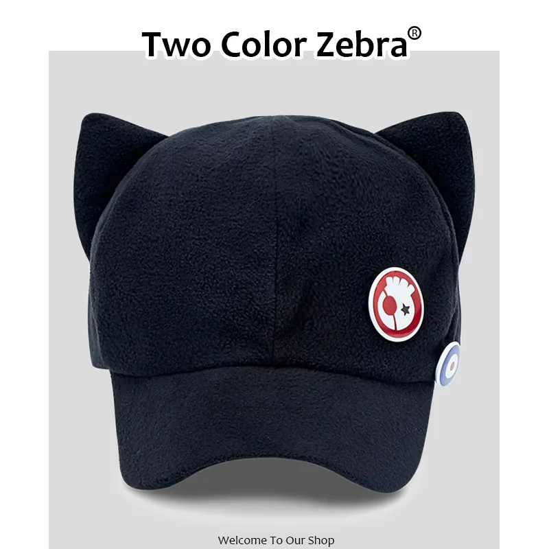 EVA Shikinami Asuka Rangure Cat Ear Hat Peak Cap Polar Fleece Cartoon Baseball Cap Anime Cosplay Accessories Props