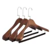 Suit Hanger Flocking High-Quality Wooden Hanger Traceless for Home Drying Laundry 6