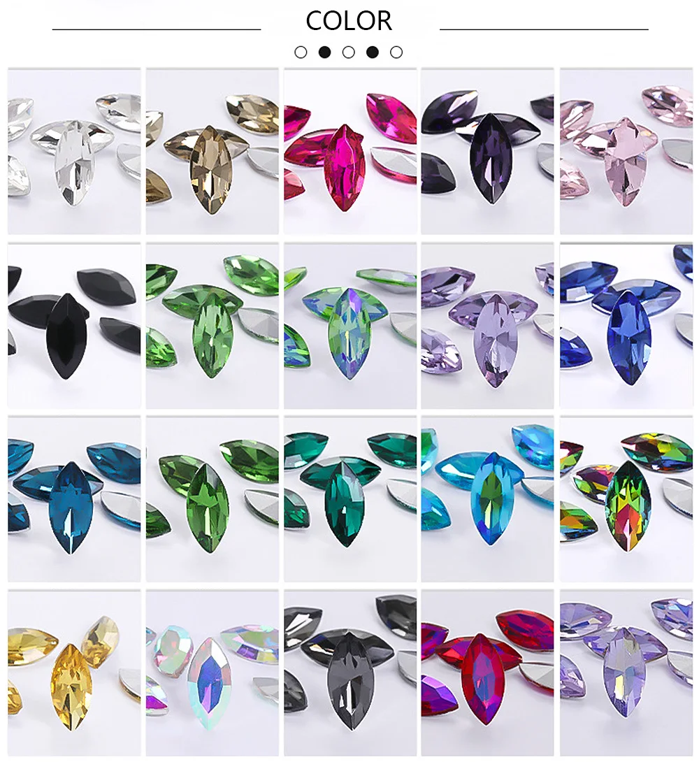 5x10mm Piontback 라인 석 반짝 이는 유리 크리스탈 스톤 비즈 의류 공예에 대한 라인 석에 바느질 바느질 액세서리 보석