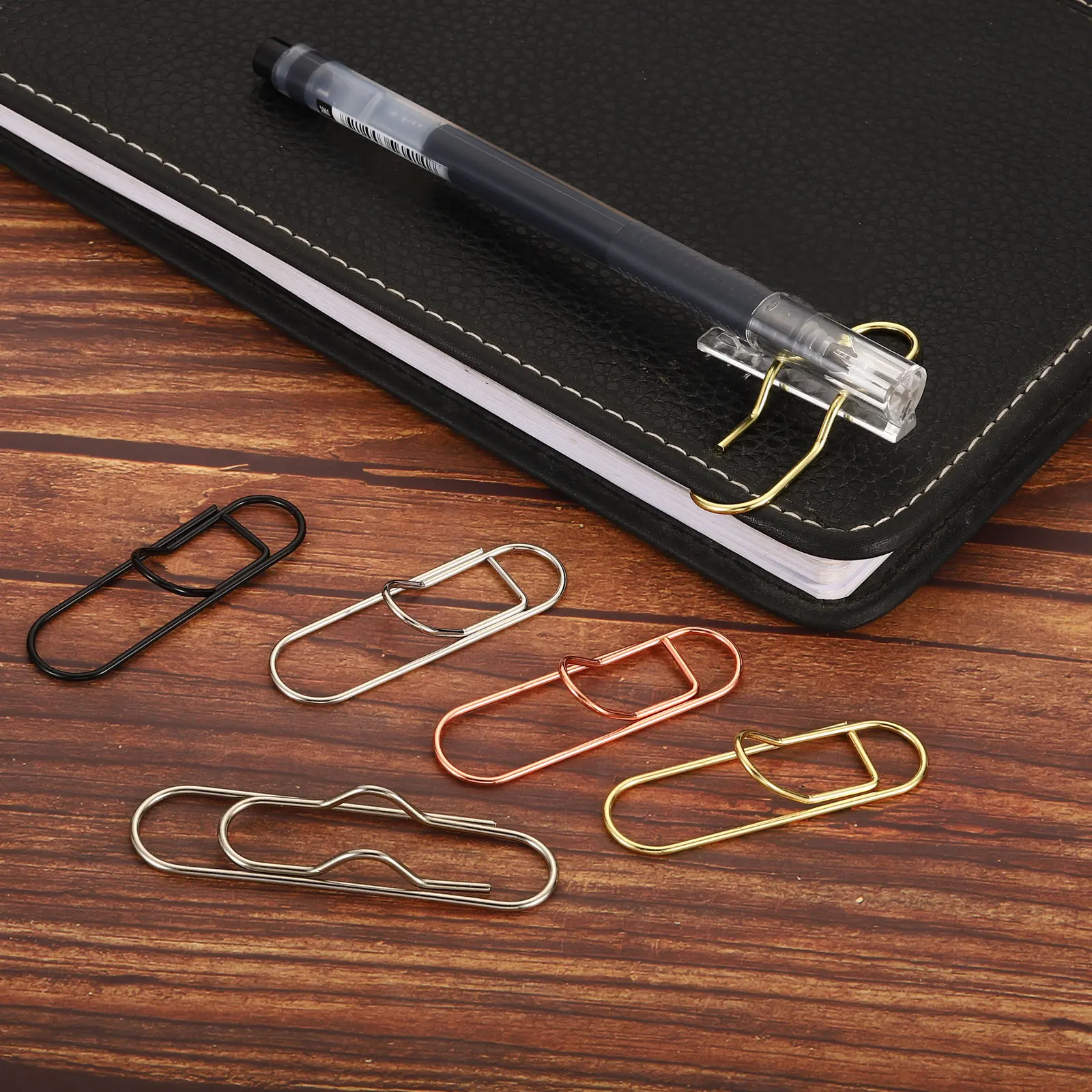 

5/10Pcs Metal Pen Holder Clip Paper Clips Escolar Bookmarks Photo Memo Ticket Clip Stationery Office School Supplies Gifts Set