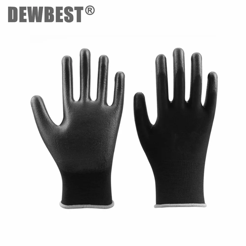 24Pieces12PairsSafetyWorkingGlovesBlackPuNylonCottonGlove
